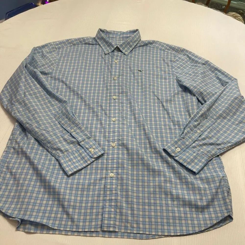 Vineyard Vines Classic Fit Whale Shirt Long Sleeve Button Down Size XL
